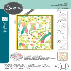 Sizzix A6 Stencil By Stacey Park 4/Pkg-Fragmented Floral #2