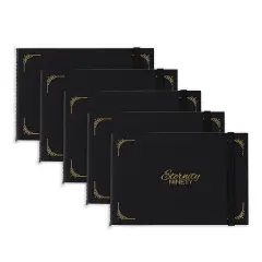 New York Central Eternity Ninety Flat Book- 8.5x5.5" Sketch Watercolor Journal, 5-Pack - Black Soft Paperback- Watercolor Sketchbook w/ Elastic Band, 100 Total Sheets 100% Cotton, 90 lb Cold-Pressed