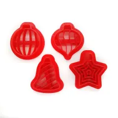 Striped Christmas Ornament Holiday Clay Cutters, 4 pcs, Adorabilities