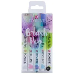 Ecoline Watercolor Brushpen Set 5/Pkg-Pastel