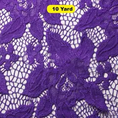 Blossom Lace Fabric 4-Way Stretch Nylon Spandex 58/60" Wide for Apparel & Accessories Purple