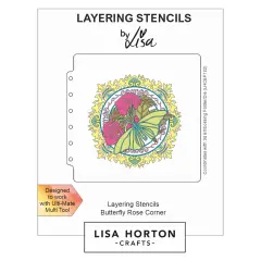Lisa Horton Crafts Layering Stencils-Butterfly Rose Frame