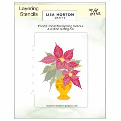 Lisa Horton Crafts A6 Layering Stencils And Die-Potted Poinsettia