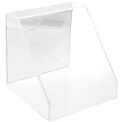Plymor Clear Acrylic Slanted Front Display Case, 10" x 10" x 10" No Base (Mirrored)