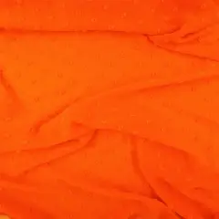 Waffle Swiss Dot Sheer Chiffon Fabric 1 Yard Woven Drapery Material, 59/60" Width ORANGE