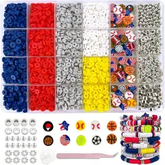 Sports Clay Beads Kit for Bracelets Making