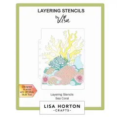 Lisa Horton Crafts Layering Stencils 5"X7"-Sea Coral