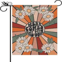 Summer Garden Flag Vintage Daisy Vertical Double Sided Seasonal Farmhouse Yard Outdoor Decorations 12.5 x 18 Inch
