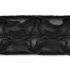 5 yards of Ribbon Rosette & EmbroideryTrim | 5 yard cut Black