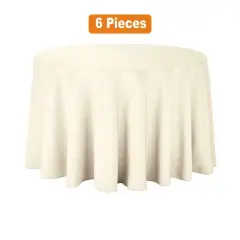 90" Round Polyester Seamless Tablecloth