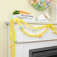 Northlight Tinsel Garland with Easter Eggs - 25' - Yellow