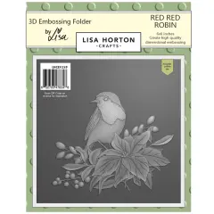 Lisa Horton Crafts Embossing Folder And Die-Red Red Robin