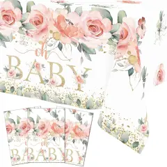 3 Pieces Oh Baby Pink Flower Tablecloths