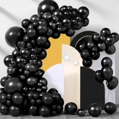 200 Pieces Black Balloons Different Sizes 5 10 12 18 Inch Latex Balloons Balloon Garland Arch Kit for for Black Themed Party Decorations