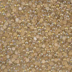 Crystal Lane DIY SS12(3mm) Plastic Pearl Flatback Rhinestones, 1850pcs Brown AB