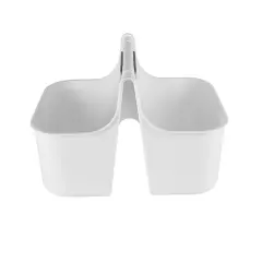 Portable Shower Caddy, Bathroom Organizer Basket, Perfect Size for Dorm/College, Plastic Bath Tote, Dries Quickly with Drainage Holes White