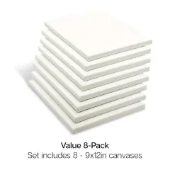 KINGART&reg; Stretched Canvas 9" x 12", 8 pc