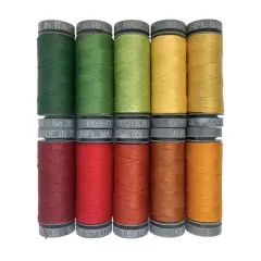 Aurifil Leaves Thread Set by Sheena Norquay | (10 28wt Cotton Small Spools.)