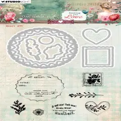 Jenine's Mindful Art Sending You Love Stamp and Cutting Die -Nr. 92 Heart ATC