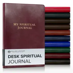 Gallery Leather Desk Spiritual Journal - 8"x5.5" Acadia Burgundy
