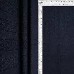 1 Yard Sweater Pointelle Jacquard Fabric Stretch Rayon Nylon Polyester Spandex 58/59 Inches Wide INDIGO