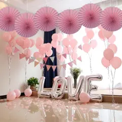 Pink Party Decorations,Pink Paper Decorations for Party,Baby Shower Decorations Party Paper Fans Bulk 16in