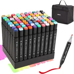 80 Colors Dual Tips Art Markers Set