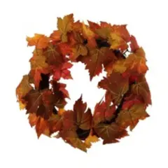 6-Pack 16" Multi-Colored Maple Leaf Wreath, Floral Home by Artificial Flowers