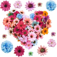 250 Pcs Faux Flower Heads Flower Mini Silk Heads