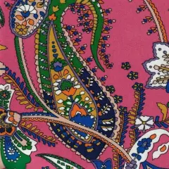 1 Yard DTY Paisley Print Stretch Knit Fabric 58/60" Inch Wide FUCHSIA