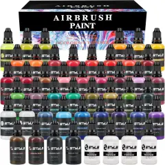 Airbrush Paint - 44 Colors with 4 Thinner Airbrush Paint Set