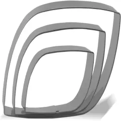 Modern Plaque Cookie Cutter Set - 5&rdquo;,4&rdquo;,3&rdquo; - 3 Piece - Stainless Steel