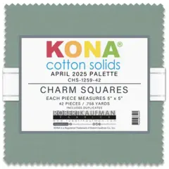 Kona Solid 5" Square Pack (Charm Pack / Charm Square) in April 2025 Palette byfor Robert Kaufman (CHS-1259-42)