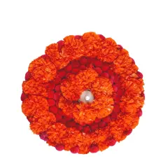 Ugadi Decor Decorative Flower Rangoli Artificial Marigold Rangoli Indian Wedding Favor Housewarming Pooja Diwali Festive Decor Religious Temple Item Return Gift