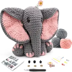 13in Crochet Animal Kit Elephant