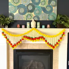5 Feet Marigold Jasmine Door Toran Hanging Valance Festival Garland Indian Wedding Decor Indoor Outdoor Bandarwal Indian Pooja Favor Diwali Decoration