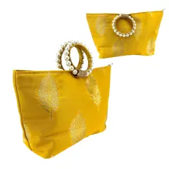 Eid Gift, Silk Hand Bag, Nikah Favor, Indian Muslim Punjabi Wedding Favor, Diwali Gift Bag, Diwali Favor, Diwali Gift, Housewarming Favor, Yellow