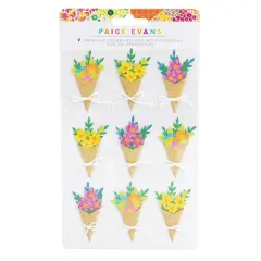 Paige Evans Splendid Dimensional Stickers - Bouquets, 9pcs
