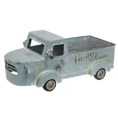 Vintage Metal Truck with Open Bed for Fresh Flowers and Tabletop Decor