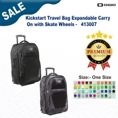OGIO&reg; Kickstart Travel Bag Expandable Carry On with Skate Wheels Black