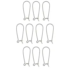 JewelrySupply Kidney Ear Wire 33mm Surgical Stainless Steel (Package of 10)