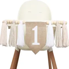 hite 1st Birthday High Chair Banner