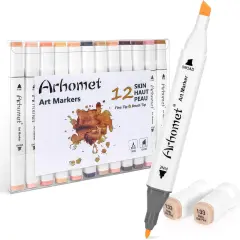 12pcs Skin Tone Alcohol Markers Set