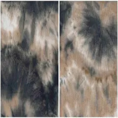Brushed Tie Dye Sweater Knit Fabric 1 Yard Soft Stretch Cozy 58/60" Wide Tan/Black