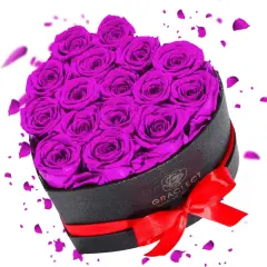 16 Flowers Forever in Heart Shape Box