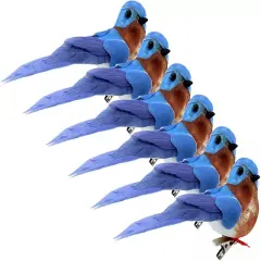 Bluebirds 6ct Mini Blue Craft Birds for Wreaths Displays