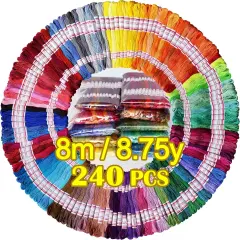 24pcs Embroidery Floss Egyptian Long-Staple Cotton (rainbow)