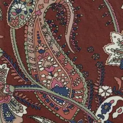 1 Yard DTY Paisley Print Stretch Knit Fabric 58/60" Inch Wide BRICK