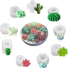 9 Pack Succulent Silicone Mold,Flower Resin Mold,Silicone Candle Molds