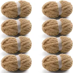 8 Pcs Chunky Yarn for Crocheting (Camel Color)
